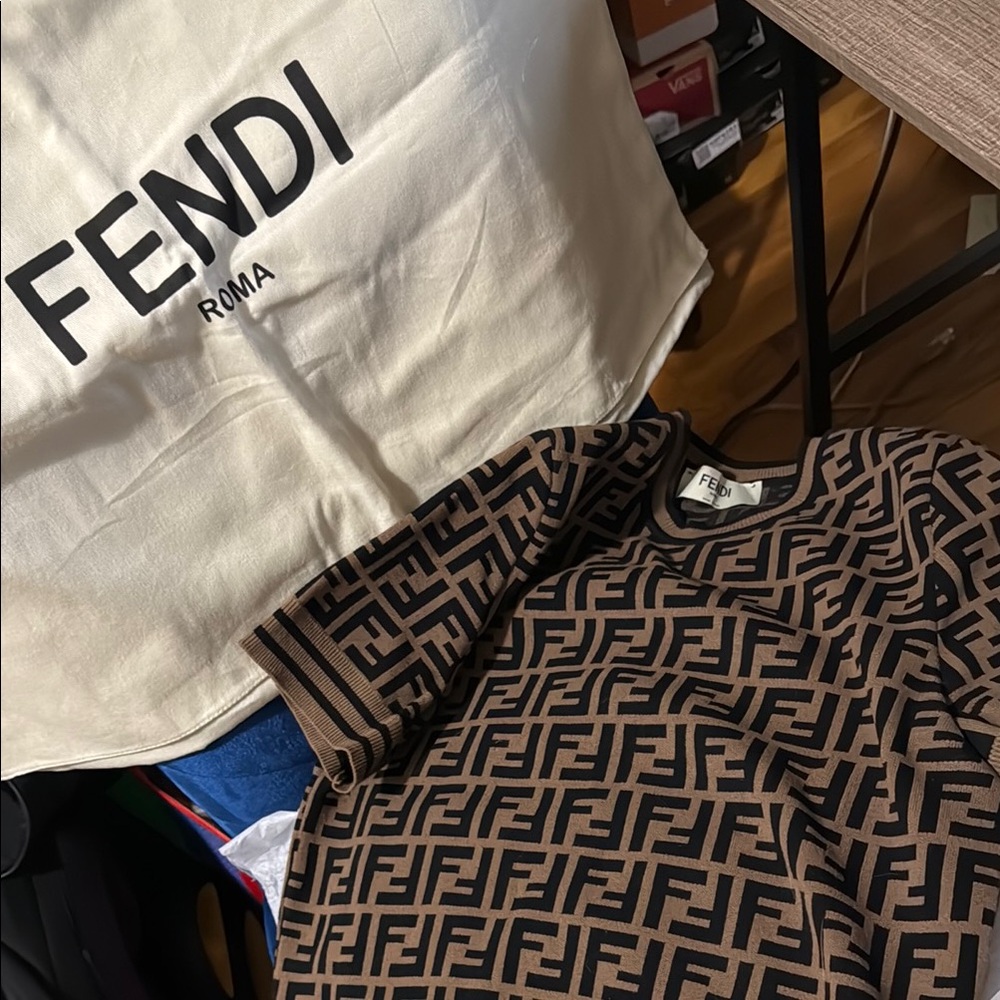 Fendi Brown and Black Logo Sweatshirt